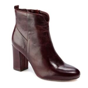 Lucca Lane Avra Leather Heeled Boots Burgundy 8